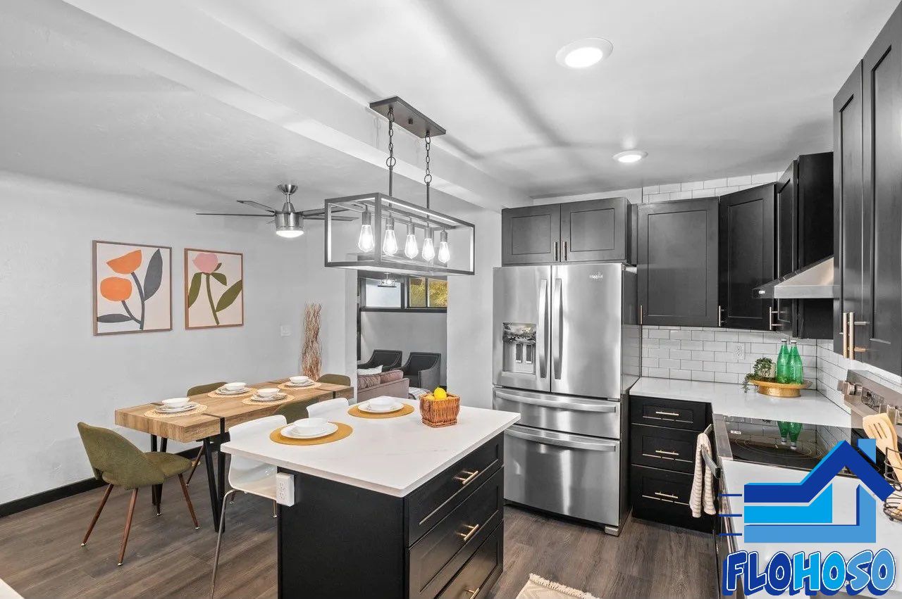 Finished kitchen and flooring project by Flooring and Home Solutions